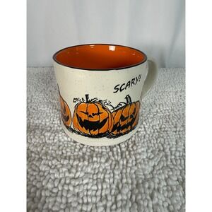 Eli + Ana Halloween Ceramic Mug with Pumpkins 'SCARY!' Coffee Tea Cup